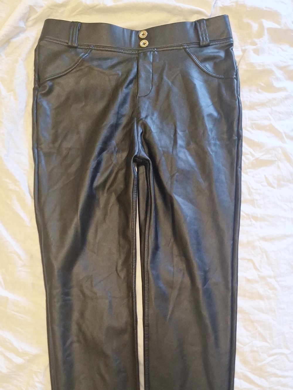 Faux Leather Skinny Pants in Black Size XS Petite